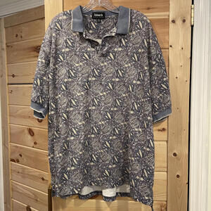 Vintage Ashworth Harry Logan Men's XL Polo Shirt with Paisley Pattern